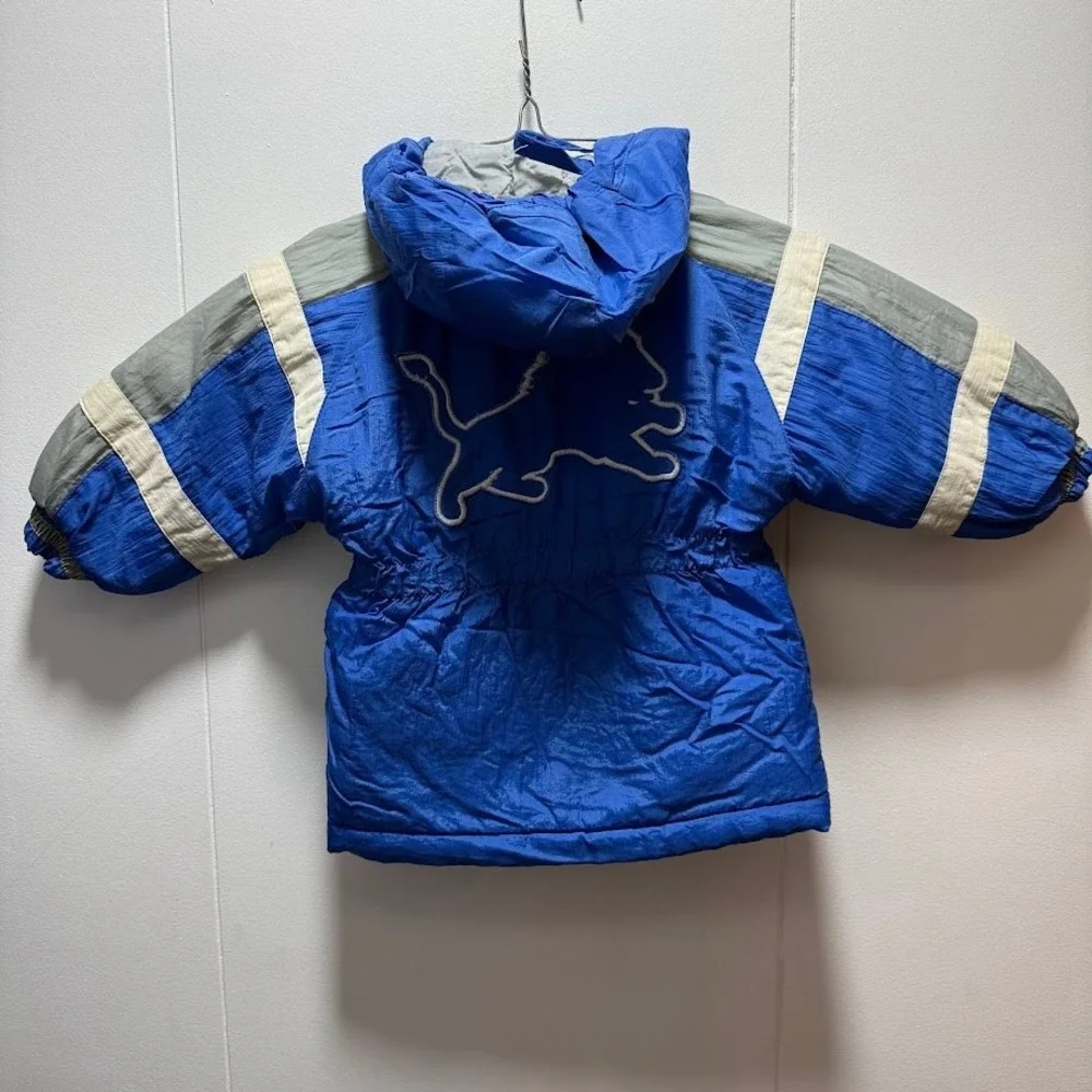 Detroit Lions NFL Kids‎ Touchdown Club Jacket Embroidered Logo 90's Vintage